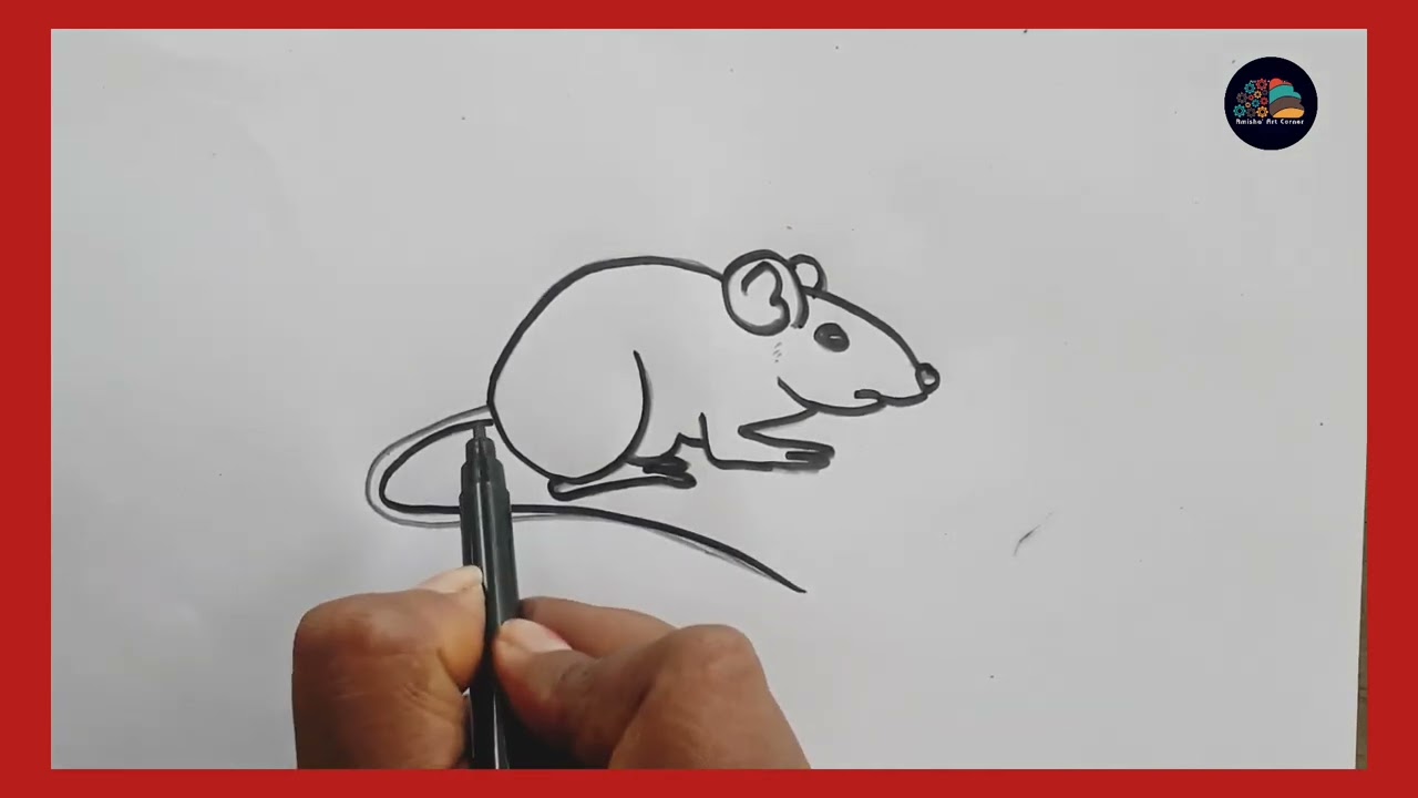 how to draw a rat // chuhe ka chitra kaise bnate h - YouTube