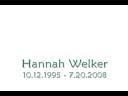 Hannah Welker in memoriam