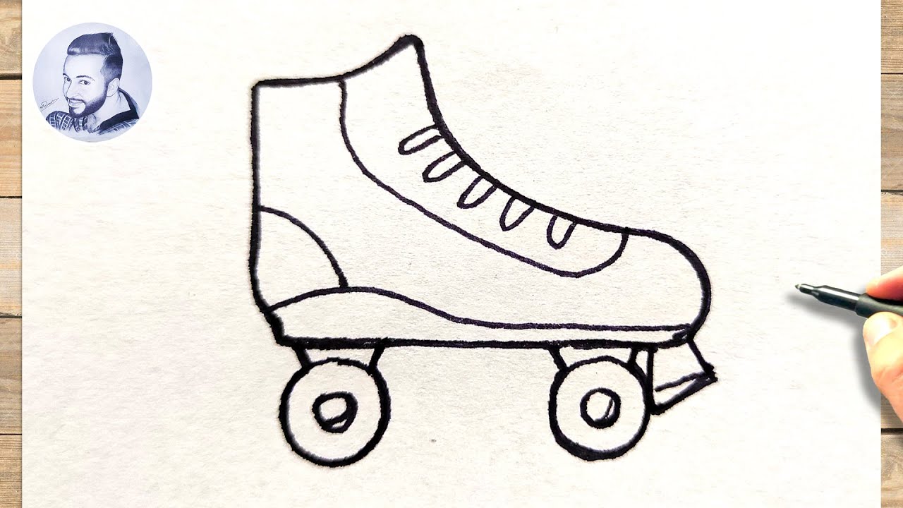Comment dessiner des rollers facile - YouTube