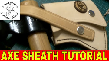 Tomahawk Axe Hatchet sheath making tutorial, hand made leather craft project by Wessex Blades