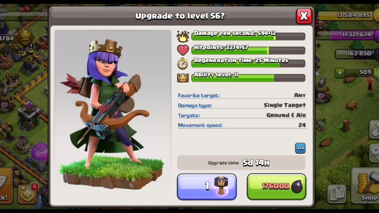 Queen Upgrade Level56 Clash Of Clans YouTube