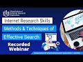 Internet Research Skills, Methods & Techniques of Effective Search | Webinar | AOFIRS