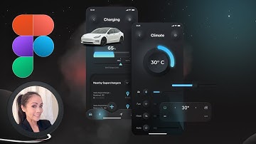 UI Design a Dark Neumorphism Tesla app in Figma from scratch Part 2