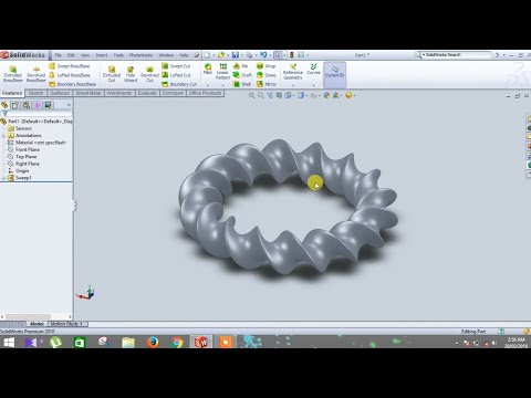 Twisted band using sweep feature #solidworks - YouTube