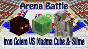 Minecraft Arena Fight Iron Golems VS Magma Cube & Slime