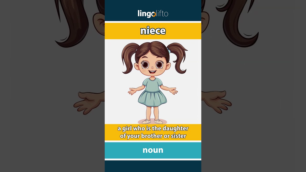 🇬🇧 Niece Meaning : Flash Card : Learn English Vocabulary