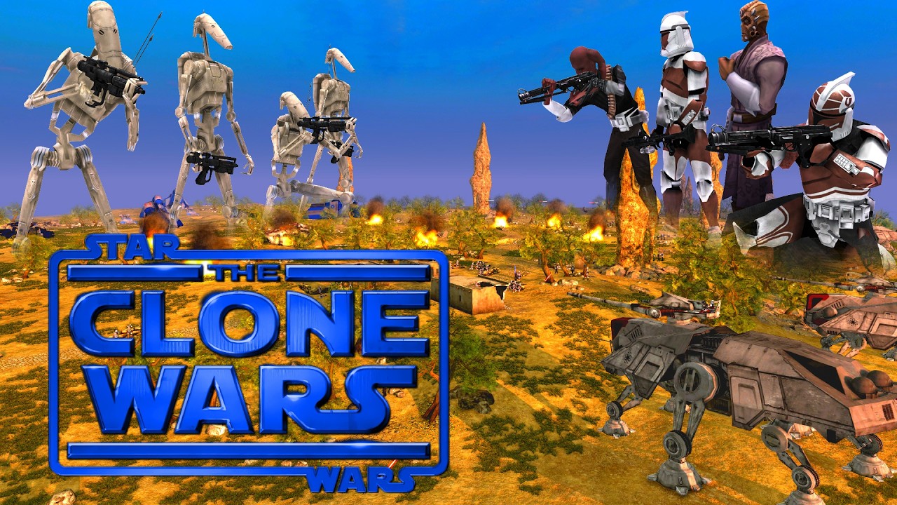 Clone Troopers vs Droid Army DESERT BATTLE - Men of War: STAR WARS Mod ...