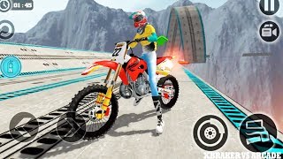 Impossible Moto Bike Tracks 3D Blue MotorBike Driving Levels 7 to 10 - Android GamePlay 2019 screenshot 3