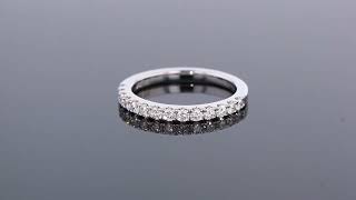 Wide Classic Half Diamond Pave Band (White Gold) - F4426