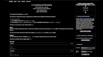 1864A. Increasing and Decreasing || Harbour.Space Scholarship Contest 2023-2024 (Div. 1 + Div. 2)
