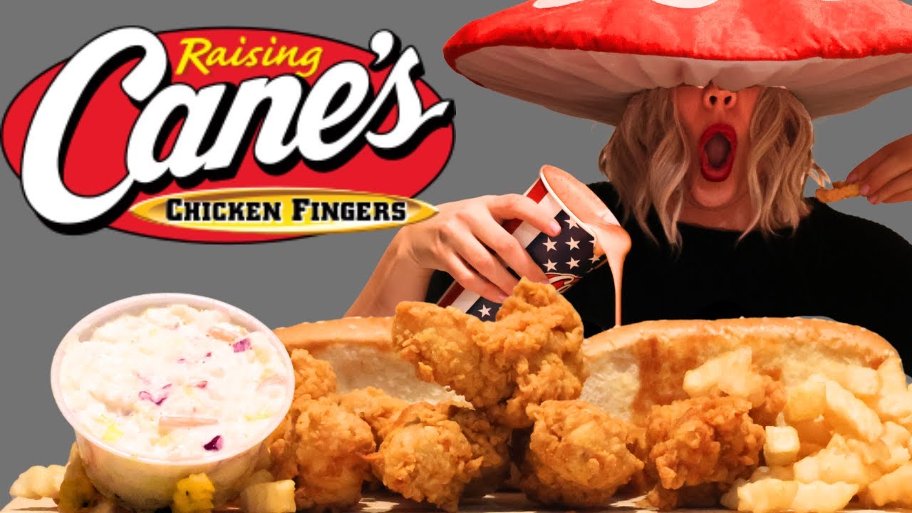 ASMR Eat With Me: RAISING CANES  (Chicken Fingers, Fries, Texas Toast, + HUGE SAUCE)