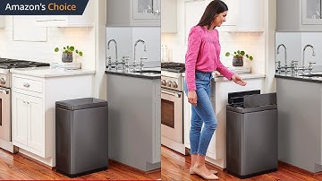 Rubbermaid Elite Stainless Steel Slim Sensor Trash Can | Kitchen Trash Can | Touchless Trash Cans