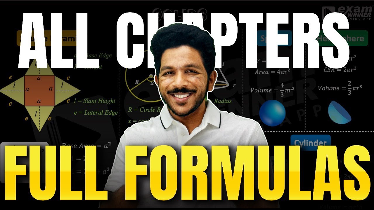SSLC Maths Public Exam Short Note Video | All Chapter Formulas in One Video| Exam Winner