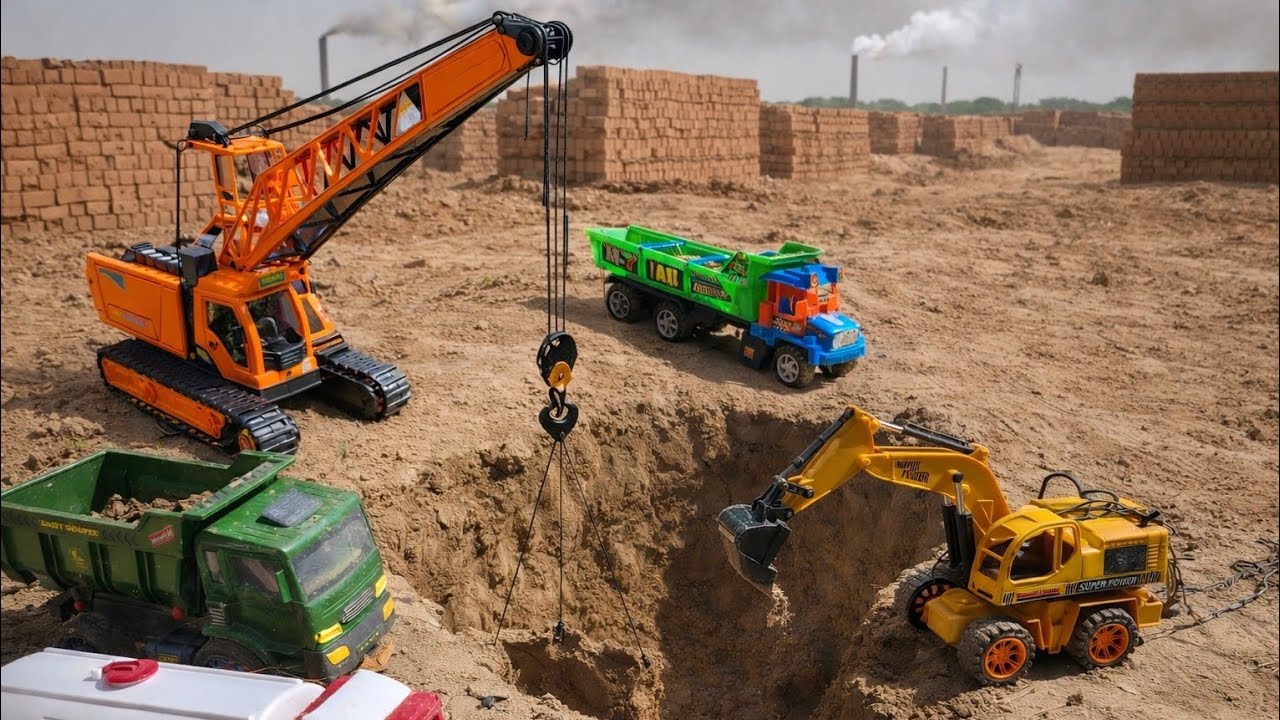 New Crane JCB Truck And Dumper Cartoon | Ashok Leyland And Tata Dumper Pulling Out JCB #jcb #cartoon