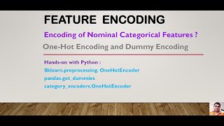 One-Hot and Dummy Encoding of Nominal Data in Machine Learning |Feature Encoding Tutorial 3