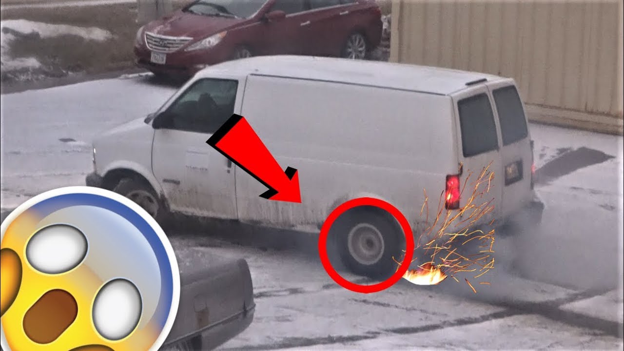 Crazy Iowa Weather - Van Stuck on Ice Part 2