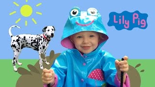 PEPPA PIG Inspired Jumping in Muddy Puddles with Lily and Loomis