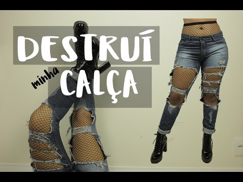 calça jeans meia arrastão