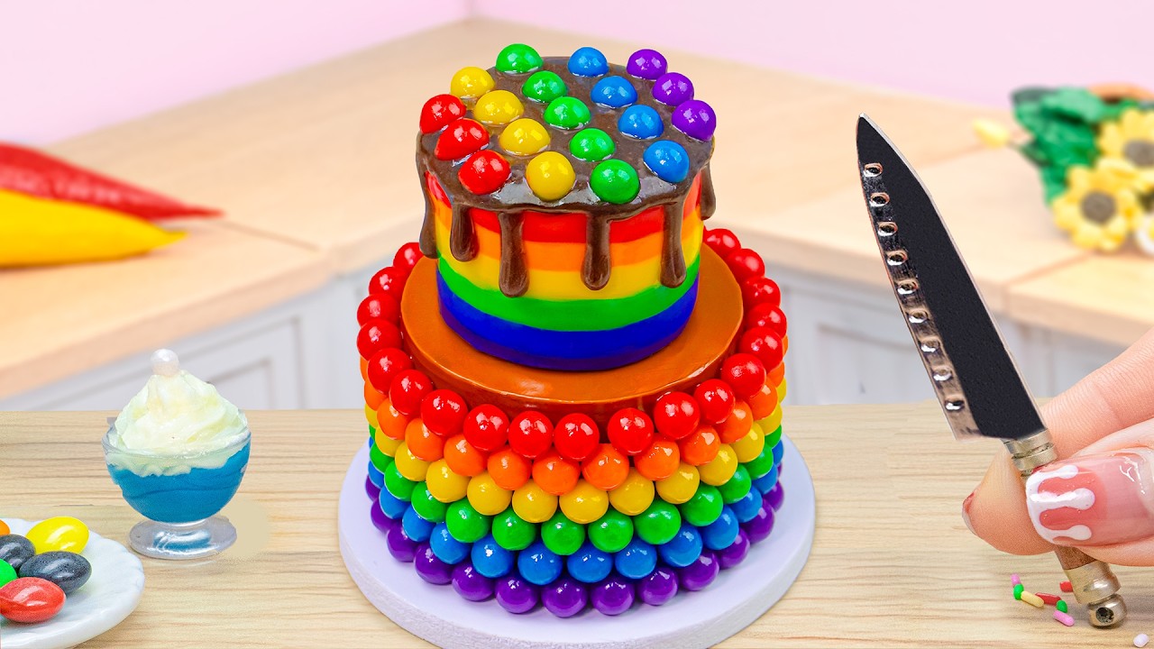 Enchanting KitKat Chocolate Cake Dessert🌈Amazing Miniature KitKat Chocolate Rainbow Cake