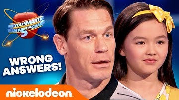 WRONG ANSWERS ONLY! 😆 Are You Smarter Than A 5th Grader w/ John Cena | #KnowYourNick