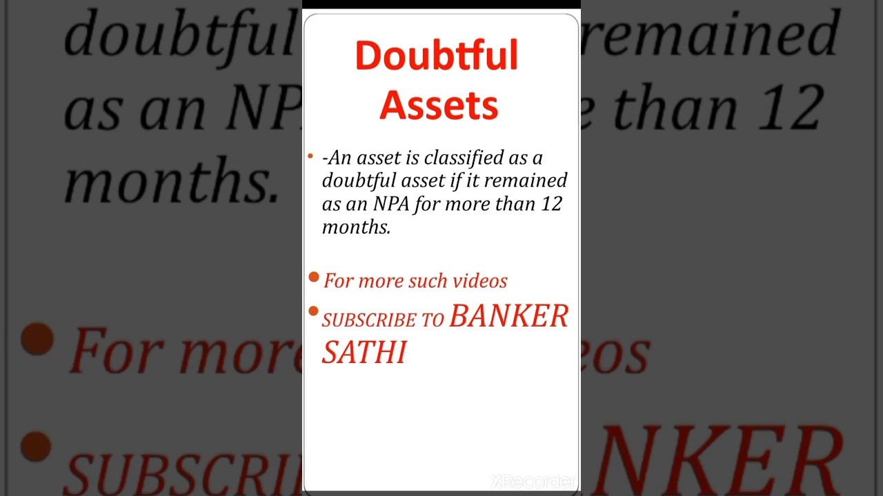 Doubtful Assets | Non performing Assets 