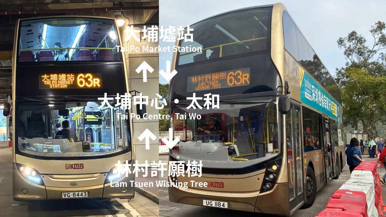 ［新春開台系列］九巴 KMB 63R 大埔墟站來往林村許願樹 ￼縮時行車片段