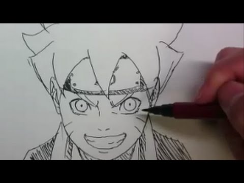 Naruto 6分でボルト描いてみた Speed Drawing Boruto Youtube