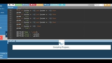 คำนวณเกรด 4.0 ถึง 0 ภาษา Pascal