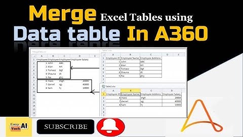Automation Anywhere Tutorial | Merge Data Tables in A360 | A360 Tutorial | EasyTech AI | Data Table