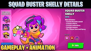 NEW SQUAD BUSTER SHELLY SKIN | ALL GAMEPLAY + WINNING AND LOSSING ANIMATION | BRAWLSTARS SNEAK PEEK