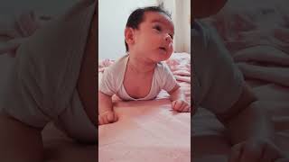 2 months old baby tummy time #cutebaby #shorts