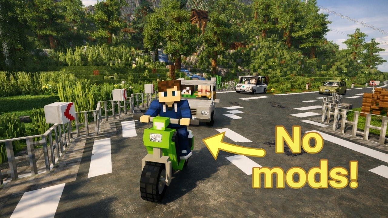 Riding A Motorcycle in Minecraft [Realistic City Map]