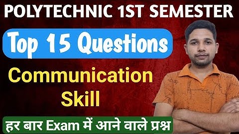 Top 15 Important Question Polytechnic 1st semester Communication skill in English PYQ By Saurabh Sir