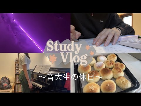 【vlog】音大生の1日 大学生の日常 休日の過ごし方 資格勉強 声楽 簿記 24卒 就活生／study vlog／ TOEIC