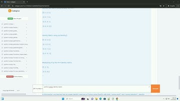 python numpy identity matrix