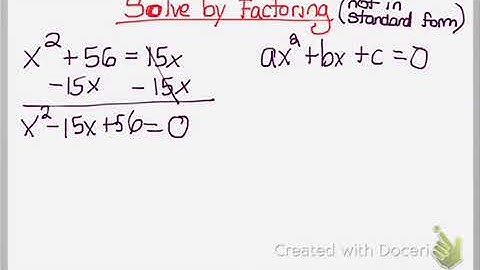 solve by factoring not in standard form