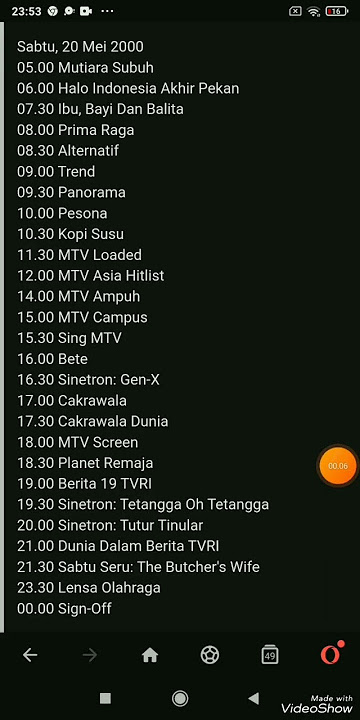 Jadwal Tv Acara Edisi Sabtu 20 Mei 2000 Indosiar RCTI SCTV Anteven tpi