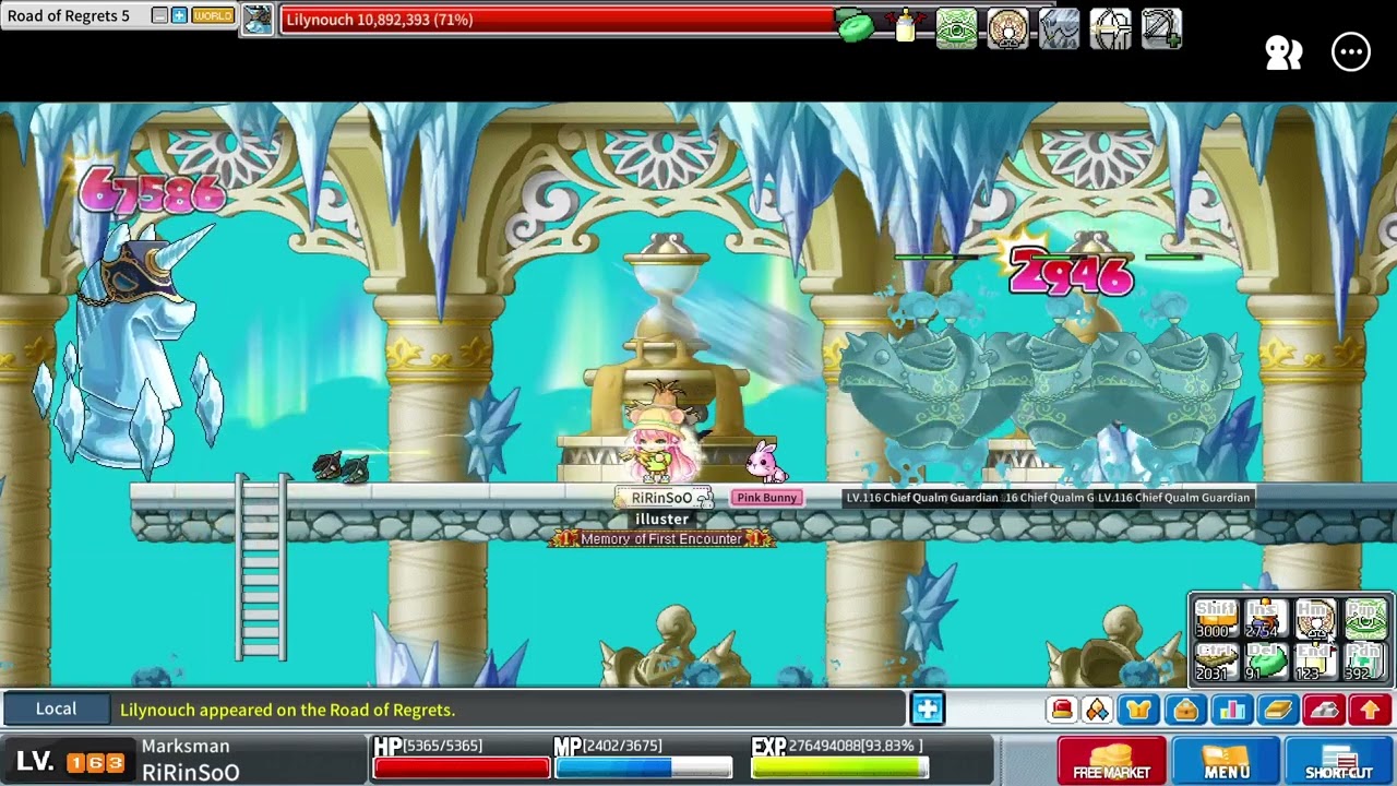 [Artale] 163 Marksman almost solo Lilynouch with low damage taken