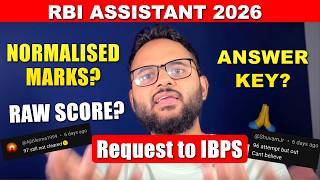 ⚠️RBI ASSISTANT 2026 Raw Score & Answer Key? Will it be released? Normalised score?