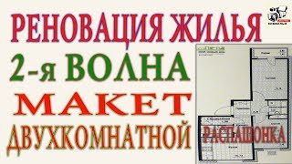 Реновация жилья. Вторая волна. Двухкомнатная квартира типа Двухсторонняя. Распашонка. Шоу-Рум.