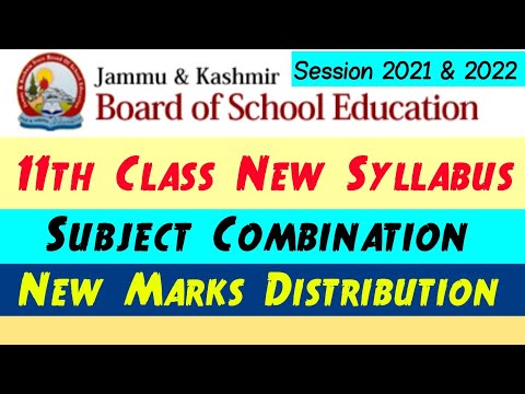 11th Class New Syllabus Jkbose | Subject Combination 2021-22