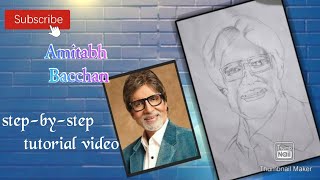 How to draw Amitabh bachchan sir drawing||step-by-step tutorial