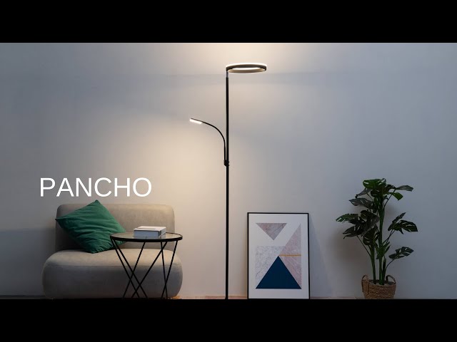 Lampadaire noir design LED double éclairage - Pancho