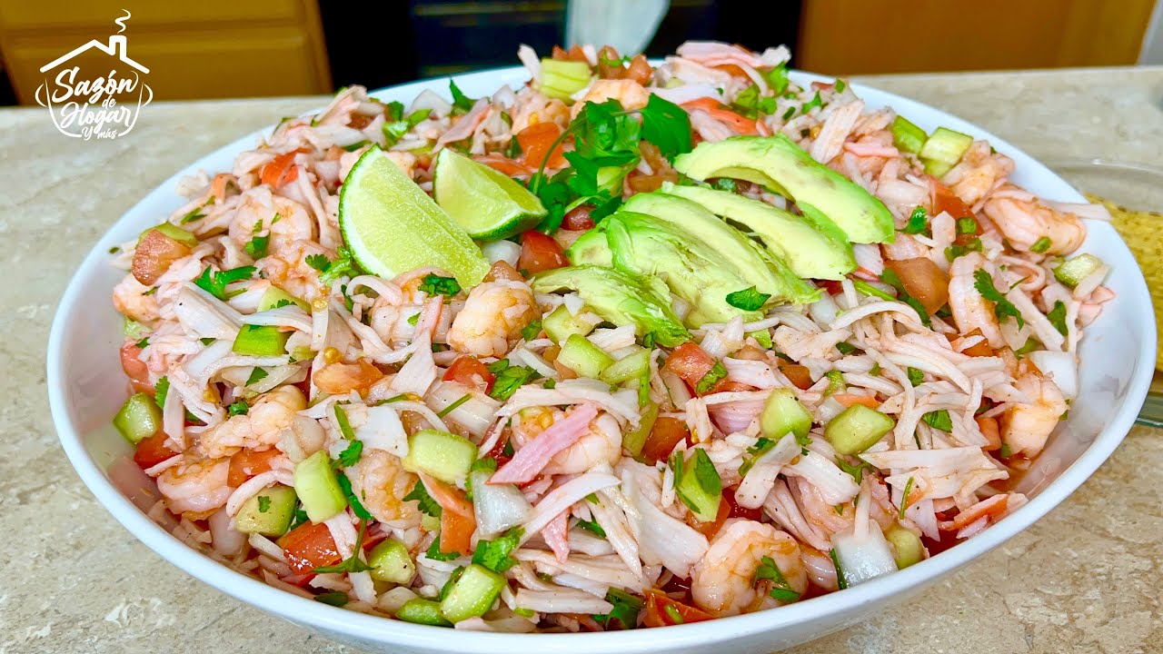 CÓMO HACER CEVICHE de CAMARÓN COCIDO con JAIBA (Surimi)🍤 RECETA FÁCIL y