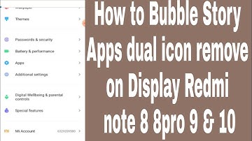 How to Bubble Story Apps dual icon remove on Display Redmi note 8 8pro 9 & 10