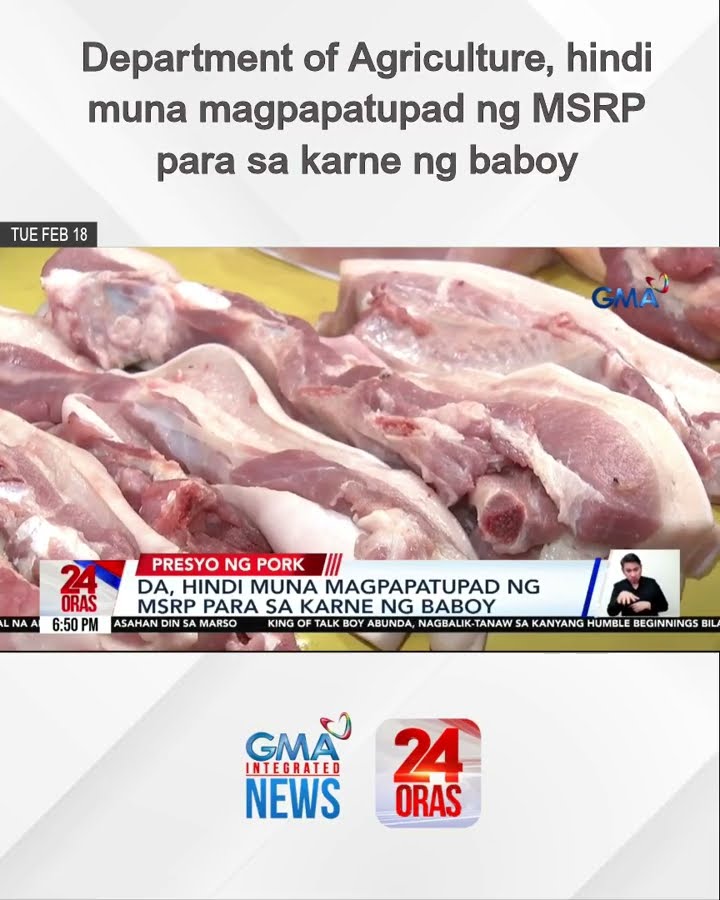 Department of Agriculture, hindi muna magpapatupad ng MSRP para sa karne ng baboy | 24 Oras