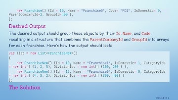 Transforming a List of Franchise Objects in C#  Using LINQ