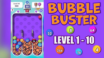 Bubble Buster 2048 | Level 1 - 10 | Mobile Gameplay/Walkthrough (Android & iOS)