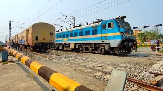 Furious Colorful Trains Crossing : Guwahati Summer Special meeting Teesta Torsa Express At Railgate