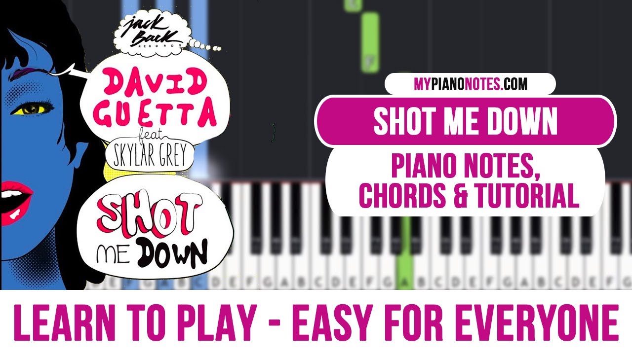 Shot Me Down Piano Tutorial with Chords (David Guetta) Easy Beginner